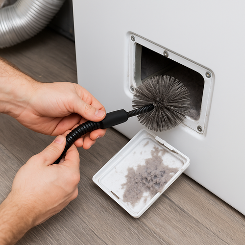 dryer vent being cleaned